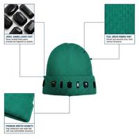 Topi Beanie musim dingin kualitas tinggi uniseks dengan berlian imitasi persegi OEM ODM topi musim dingin populer Beanie dengan Beanie logo kustom