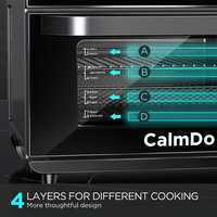 En stock Four à air fryer convection 5 en 1 25L 1800W pour poulet et pizza avec écran tactile intelligent et 12 modes prédéfinis