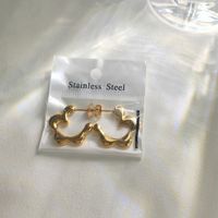 Pendientes de Acero Inoxidable de Moda al por Mayor, Joyería de Lujo Minimalista y Moderna Chapada en Oro de 18K para Mujer