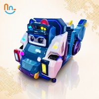 Joy2fun Magnifique balançoire électrique en fibre de verre bleue pour enfants, jeu de voiture 3D à monnayeur pour intérieur