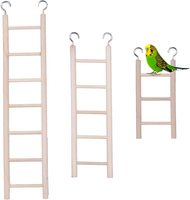 Escalera de madera para jaula de pájaros, juguete de escalera para loros, escalera colgante para mascotas, hámster