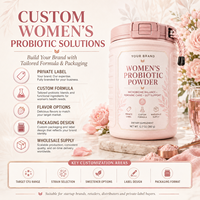 Poudre Probiotique Personnalisée pour Femmes Adultes, Marque Privée, Complément Alimentaire pour la Santé Intestinale Féminine, Sans Gluten, Végétalien, OEM ODM, Vente en Gros