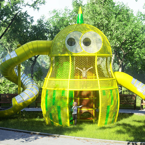 Torre de Escalada de Malla Metálica Personalizada, Equipo de Juegos para Exteriores, Tobogán Infantil, Estructura de Cuerda con Diseño de Dibujos Animados, Producto Más Vendido - Product Image 2