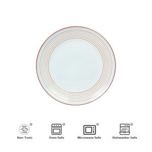 Plato de plato de cerámica de compra directa de fábrica de China, placas de cargador de tamaño grande de lujo con impresión a mano para plato de cena de boda - Product Image 4