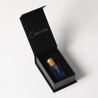 Flacon d'huile de parfum Attar arabe à bille de 3ml, 6ml, 12ml, avec emballage en carton gris et boîte cadeau en papier