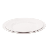 Assiette en mélamine 100% 6 7 8 9 10 11 12 13 14 pouces Assiette ronde en plastique blanc Assiettes en plastique dur