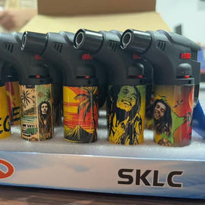 Briquet à gaz jet en plastique fantaisie avec logo personnalisé en gros pour cadeaux, coupe-vent et portable - Product Image 5