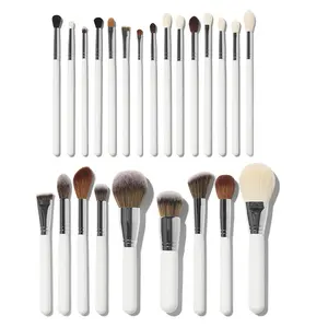 makeup artists using Pro Angled Eye Contour Brush for Overall Color Application and Blending