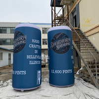 Bouteille gonflable publicitaire bleu foncé de 3 m de haut pour événements promotionnels