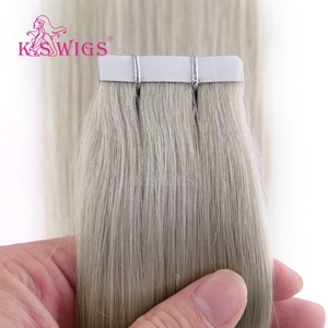 Extensiones de cabello con cinta adhesiva K.S WIGS 100% cabello humano Remy, sin costuras, invisibles, con trama de piel, doble capa, cabello humano virgen, directo de fábrica. - Product Image 3