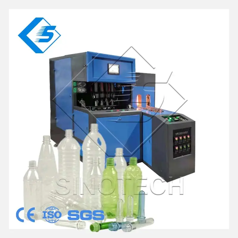 Máquina de moldeo por soplado de PET semiautomática de 4-6 cavidades 0.1L-2L salida 1500-2000BPH para la industria de bebidas