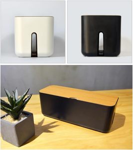 Caja grande rectangular de bambú para gestión de cables, organizador de regletas con técnicas de tallado para ocultar cables en el hogar y almacenamiento de botiquín médico - Product Image 3