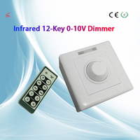 Contrôleur de luminosité à infrarouge AC90-240V degrés, 12 clés, contrôleur de luminosité 0-10V, avec bouton et télécommande IR, signal 0-10V, DIY
