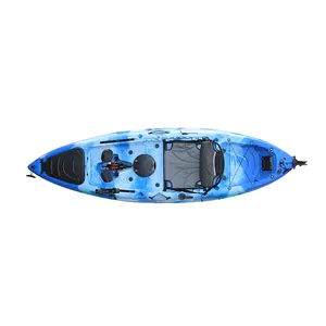 Kayak de pêche à pédales simple, grand système de gouvernail, recherche de poissons