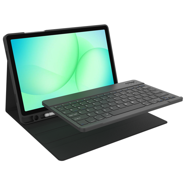 Tablet Cover with Detachable 6 Row Keyboard for Samsung Tab A11+ Plus 2025 11 TPU Back Shell with Pen Holder Folio PU Leather Wholesale OEM/ODM/Private Label
