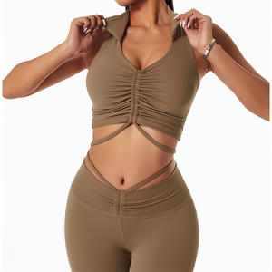 ชุดออกกำลังกายโยคะออกกำลังกาย2ชิ้นสำหรับผู้หญิงขนาดใหญ่พิเศษใหม่เลกกิ้งสปอร์ตบราผูกเชือกน้ำหนักเบาระบายอากาศได้ดี - Product Image 2