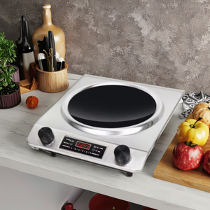 Cocina de inducción <span class=keywords><strong>eléctrica</strong></span> de un solo quemador de plástico de alta calidad con puerta giratoria para uso doméstico y hotelero - Product Image 1