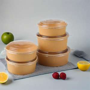 Prix de gros, emballages alimentaires en papier kraft personnalisés, boîte à lunch à emporter et bol à salade et à soupe - Product Image 6