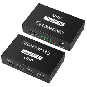批发OEM ODM 1*4输入输出HDMI分离器HDCP高清显示器EDID 4K * 2K @ 60hz HDMI分离器