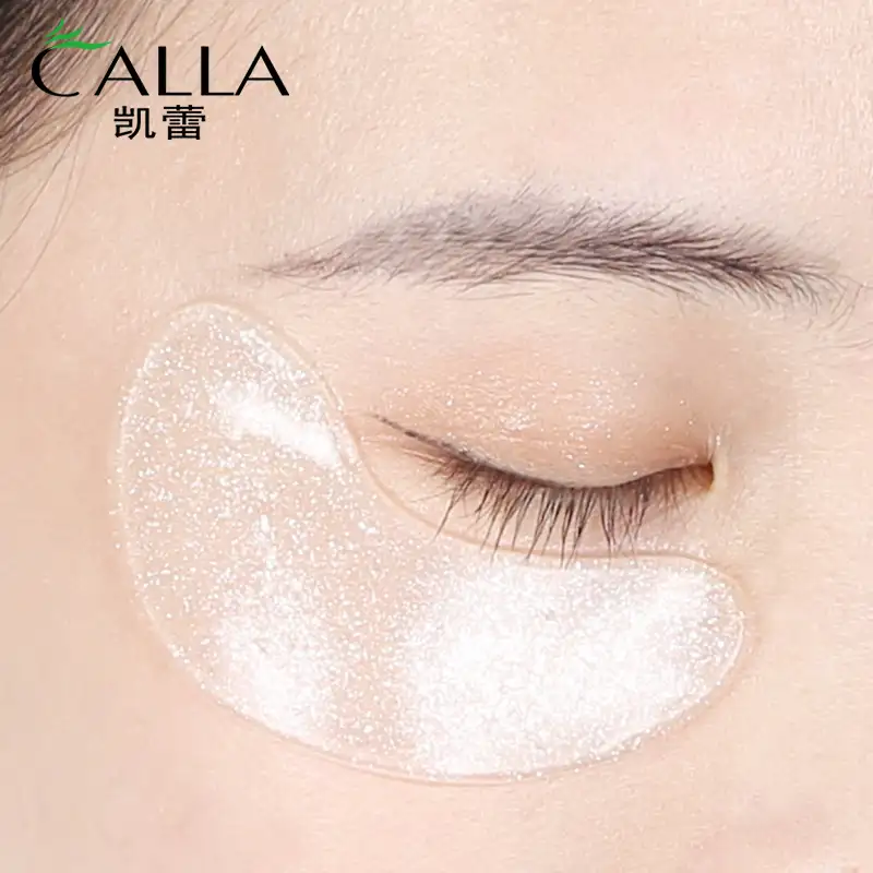 Wholesale OEM Silver Glitter Crystal Hydrogel Patches Anti Wrinkle Collagen Gel Under Eye Mask