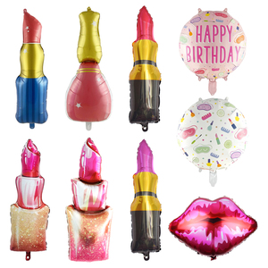 Fournisseur de ballons en feuille d'aluminium, différents types de ballons en forme de rouge à lèvres, accessoires de décoration personnalisés pour les fêtes d'anniversaire des filles, ballons gonflables - Product Image 1
