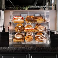 Vitrine à pain en acrylique, vitrine transparente à trois niveaux pour pâtisseries, vitrine pour passionnés de pâtisserie, boîte de présentation