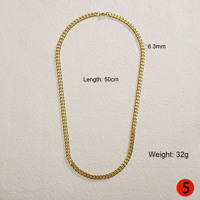 Colliers à chaîne en acier inoxydable plaqué or 18 carats pour hommes et femmes