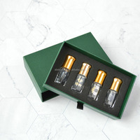 Minyak Parfum Oud Logo Pribadi yang Dapat Disesuaikan Aroma Arab Botol Kaca Mini Tutup Ulir Bentuk Oktagonal Stempel Emas Sablon Sutra