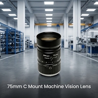 Objectif industriel 8MP 75mm F2.8 à monture C, mise au point manuelle, iris manuel, idéal pour la vision industrielle, la sécurité, les caméras CCTV