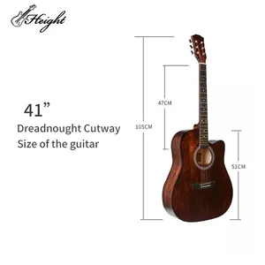 Vente en gros de guitare acoustique de 41 pouces avec bois de tilleul massif Instruments à cordes du fabricant Guitare acoustique OEM - Product Image 1