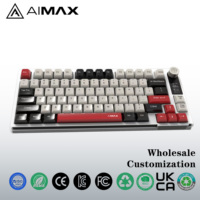 Clavier de jeu RGB programmable sans fil USB pleine taille pour droitiers, 79 touches, avec interrupteurs blancs, tri-mode, trois couleurs, PBT, hotswap