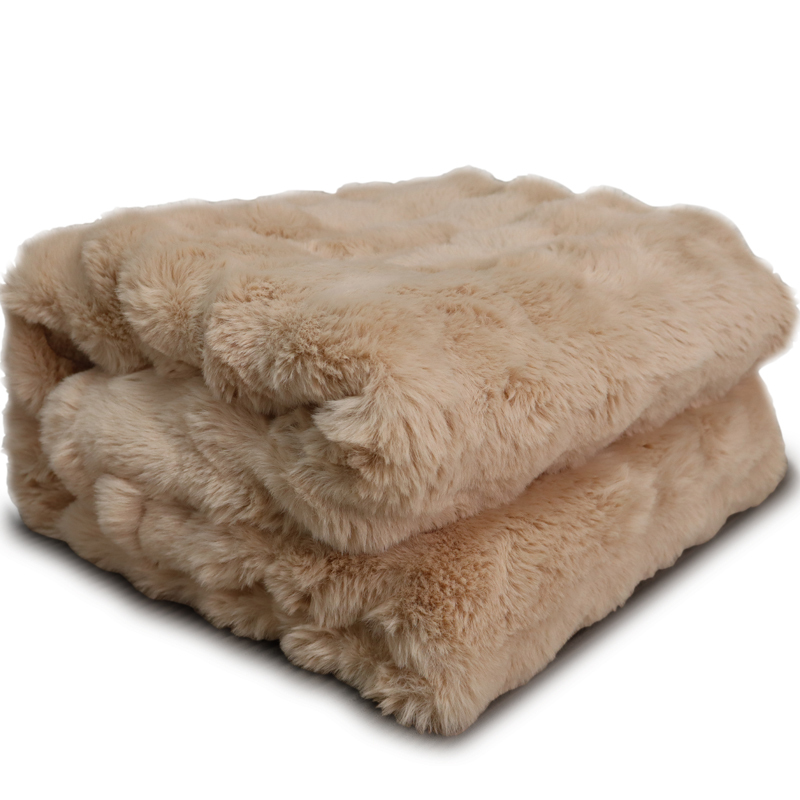 Faux Rabbit Fur Electric Throw Blanket