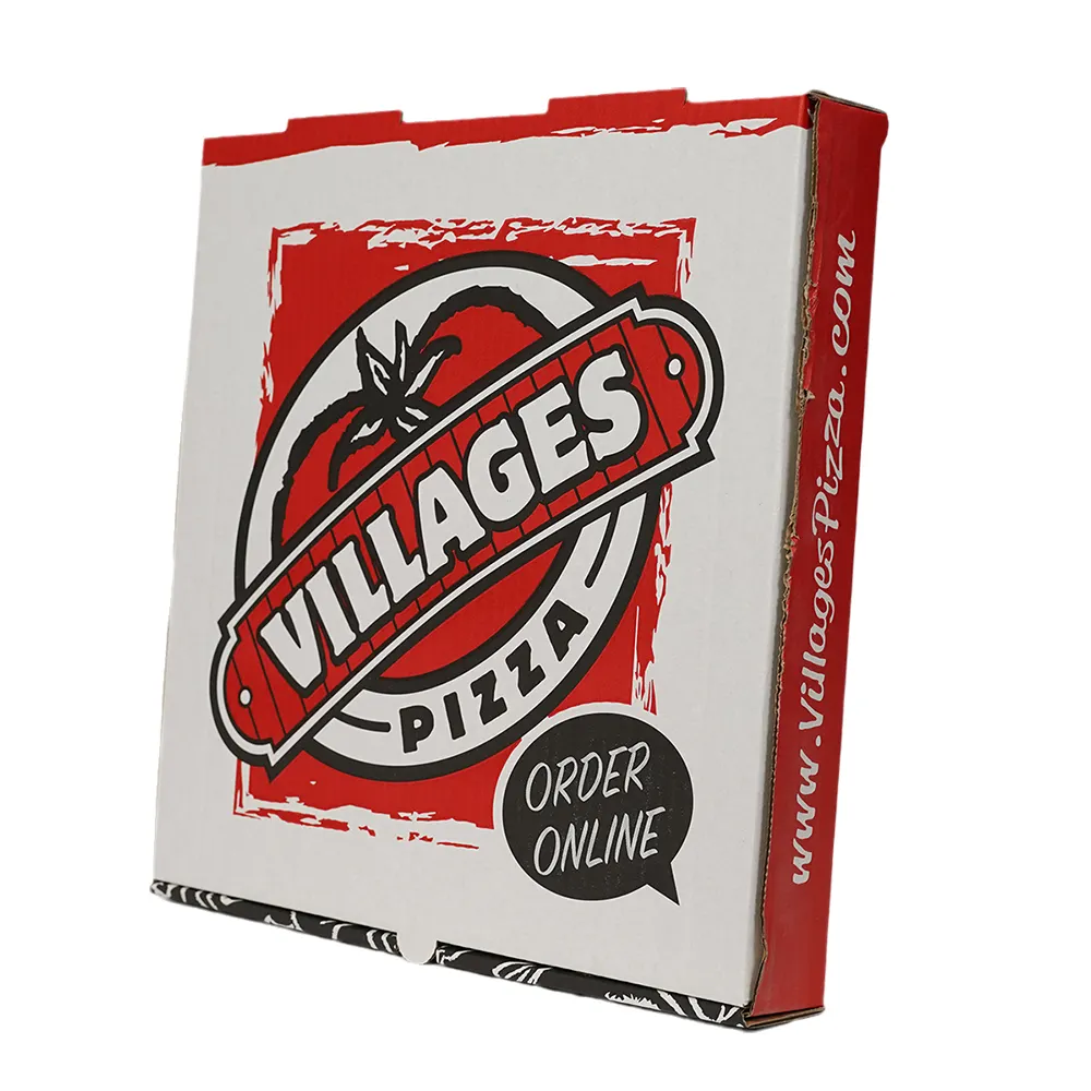 Commercio all'ingrosso di alta qualità a buon mercato Logo personalizzato portatile riutilizzabile consegna ondulata scatola della Pizza dalla cina imballaggio della Pizza
