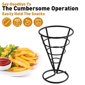 Phụ Kiện Nhà Bếp Nhỏ Kim Loại Snack Lưu Trữ Giỏ <span class=keywords><strong>Cone</strong></span> Pháp Khoai Tây Chiên Chủ Đứng Giỏ - Product Image 2