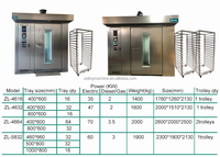 Nouveau four rotatif de grande capacité, 64 plateaux, chariot, électrique, gaz, injection de vapeur, contrôle numérique automatique, en acier inoxydable