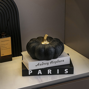 Ceramic Gold Orange <strong>Black</strong> Green Striped Pumpkin <strong>Decor</strong> Luxury Fall Harvest <strong>Table</strong> Centerpiece Home Office Shelf Mantel <strong>Decor</strong> Gift - Product Image 6
