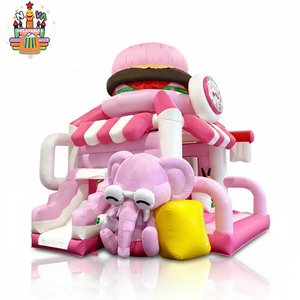 Château gonflable pour trampoline, <span class=keywords><strong>location</strong></span> pour fête, usage commercial, château gonflable princesse rose avec combinaison de toboggan gonflable, prix d'usine - Product Image 6