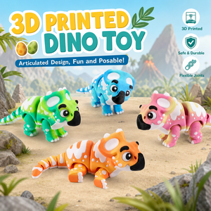 Vashine Juguete Articulado de Dinosaurio Protoceratops Impreso en 3D, Flexible, con Articulaciones, para Aliviar el Estrés, Ecológico, de PLA de Seda, Regalo - Product Image 1