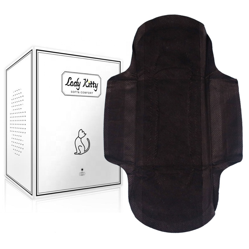 Legend Femine OEM Serviette Hygienique Eco Friendly Ultrex Black Charcoal Bamboo Menstruel Sanitary Pads