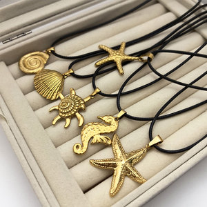 Summer Hawaiian Fashion Pendant Necklaces 316L Stainless Steel Jewelry 14k 18k Pvd Gold Plated Sea Seashell Necklace for Women - Product Image 1