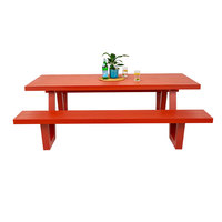 Ensemble de table de pique-nique en alliage d'aluminium moderne pour l'ameublement extérieur dans les cours d'hôtels, les parcs, les jardins, les centres commerciaux