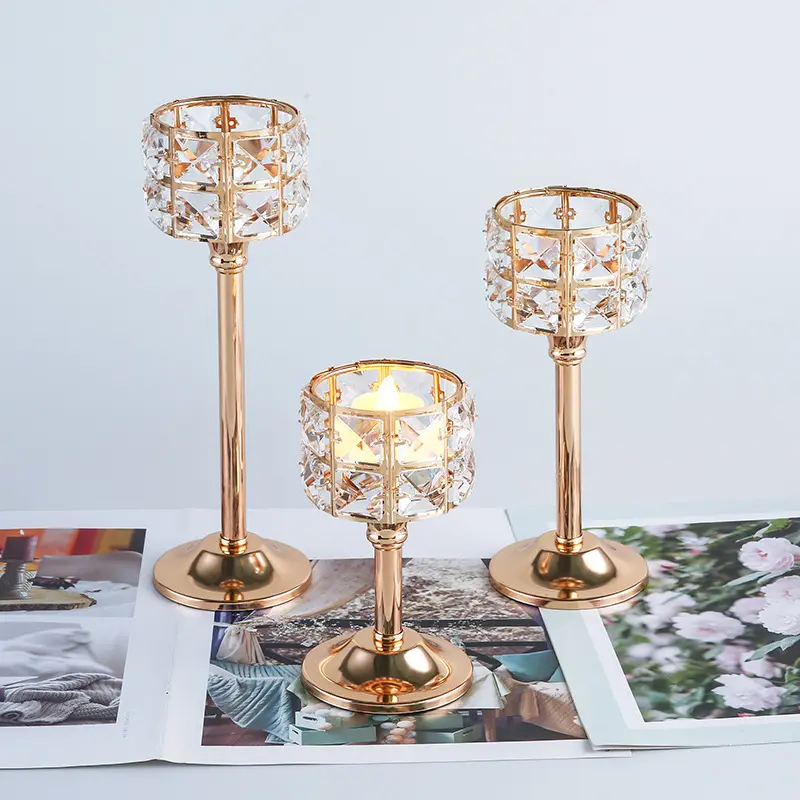 Kristal şamdan onur yaratıcı mini düğün romantik kristal mum ışığında akşam yemeği dekorasyon