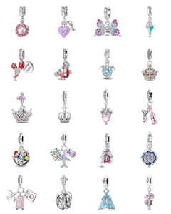 Conjunto de Colgantes de Corazón de Luciérnaga Luminosos y Coloridos con Incrustaciones de Piedras de Zirconia, Chapado en Plata y Oro Rosa, Joyería DIY Unisex - Product Image 2
