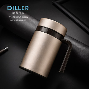 Doble pared <span class=keywords><strong>de</strong></span> sellado al vacío aislamiento termo <span class=keywords><strong>de</strong></span> té <span class=keywords><strong>taza</strong></span> <span class=keywords><strong>de</strong></span> café con mango <span class=keywords><strong>y</strong></span> tapa - Product Image 2