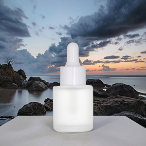 <b>Dropper</b> <b>Bottle</b> Cosmetic Olive Green Slant Shoulder Glass Lotion <b>Bottle</b> Cylinder Shape Back Pump <b>Dropper</b> for Skin Care Cream - Product Image 4