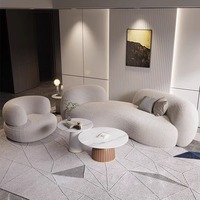 Canapé-Lit Moderne en Velours Crème, Canapé Modulable en Tissu, Design Durable pour Villa, École, Salon, Réception, Zone de Repos Hôtes