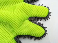 Gant de nettoyage en microfibre chenille à 5 doigts pour voitures, texturé pour dépoussiérer, lisse pour récurer