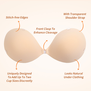 Soutien-gorge adhésif sans bretelles ni dos, avec coussinets rehausseurs de décolleté et applicateur à brosse - Product Image 3