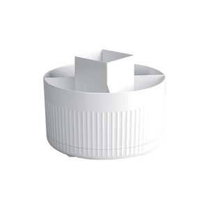 Desktop <b>Rotating</b> Storage Box Makeup Brush Holder Cosmetic Organizer 360 Degree Turn White Plastic Bathroom Vanity <b>Desk</b> Use - Product Image 5
