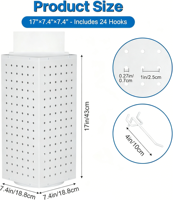Présentoir rotatif personnalisable à 4 faces avec panneau perforé, étagère de table en métal pour salons d'artisanat, magasins de détail, et vendeurs